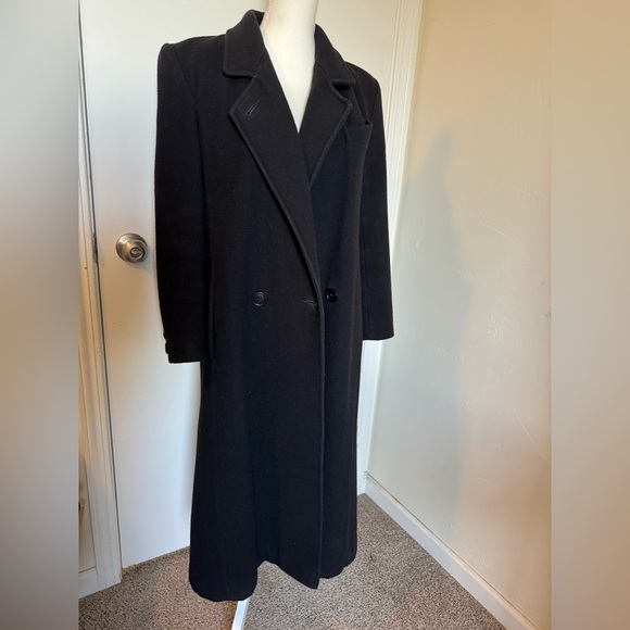 Vintage 1950s Junior Colony Black 100% Wool Cape Coat Size Medium